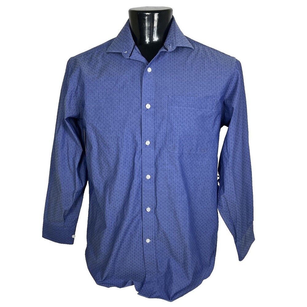 Tommy Hilfiger Regular Fit Men's Shirt Button Down Blue Size 15-15-1/2 32/33